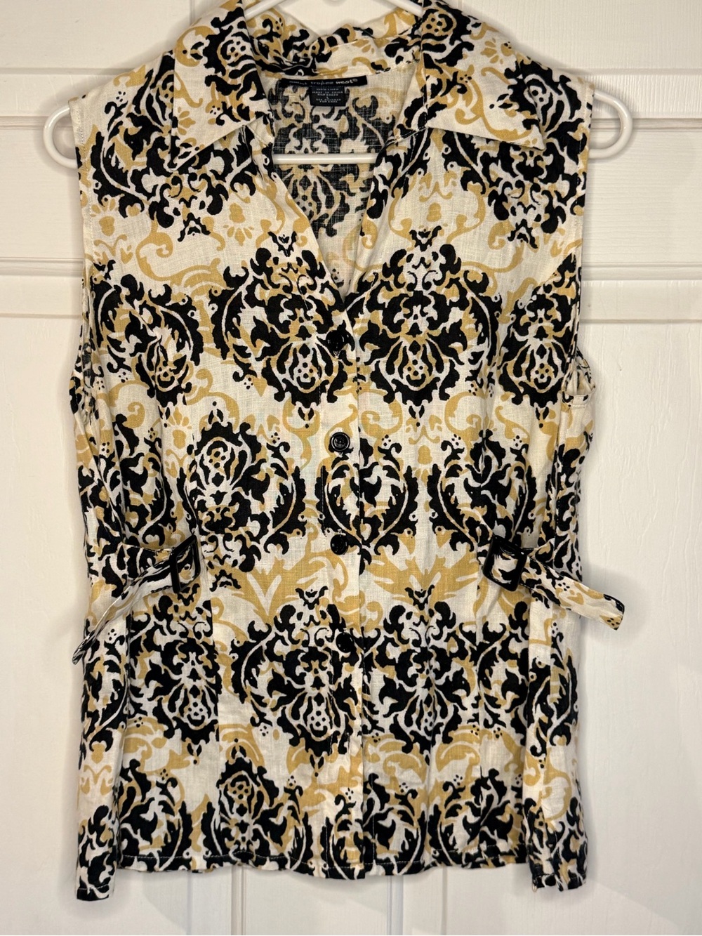 Saint Tropez West Sleeveless Tunic in Black, Gold and White